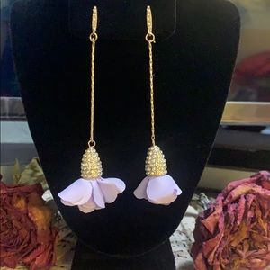 Inc lilac dangle earrings